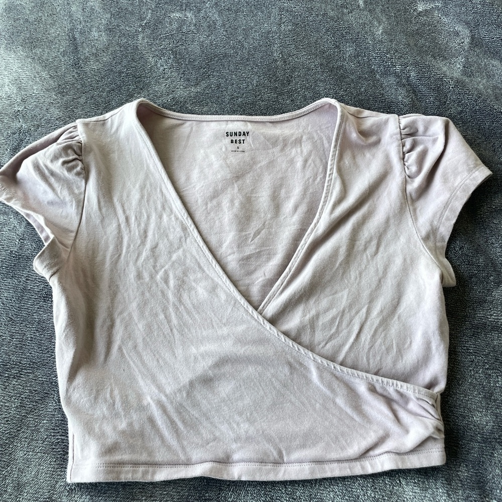 Sunday Best Women's Lilac Purple Wrap Top